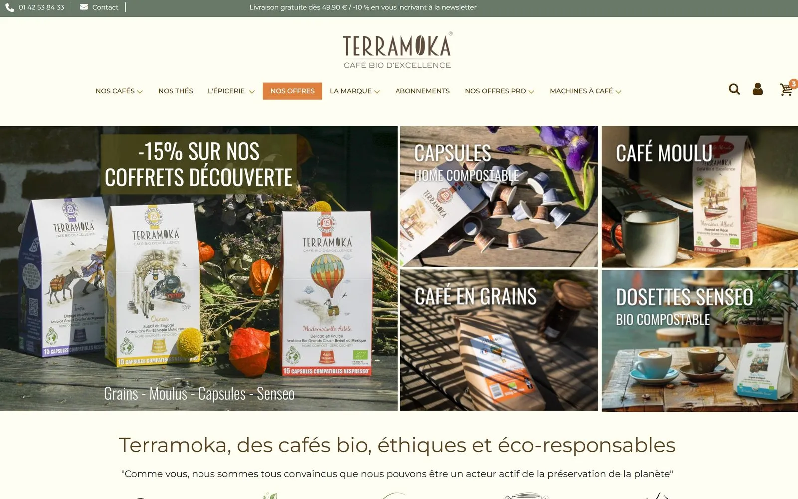 Page d'accueil du site Terramoka